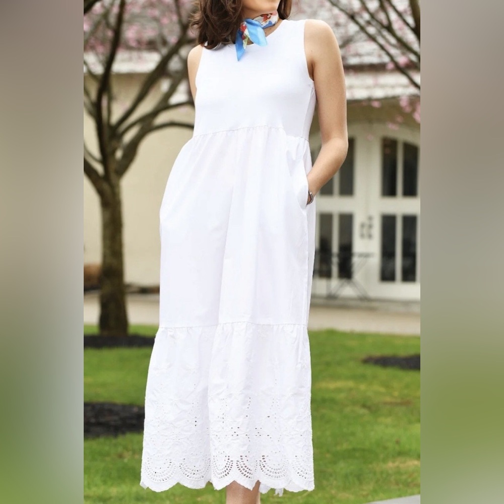 Elliott Lauren White Eyelet Dress
